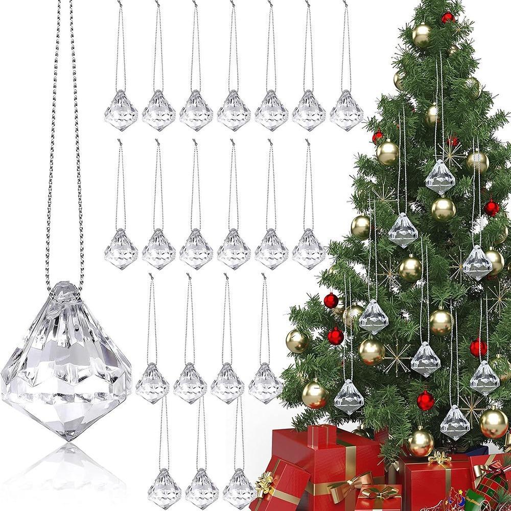 60pcs Multicolor Hanging Pendant Transparent Hanging Decorations  Holiday Decorating