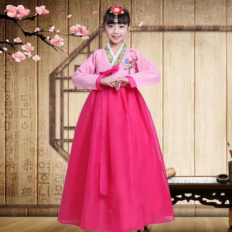 Dívčí červnový 1. Korejský tradiční Hanbok - Joseonský etnický performance taneční kostým