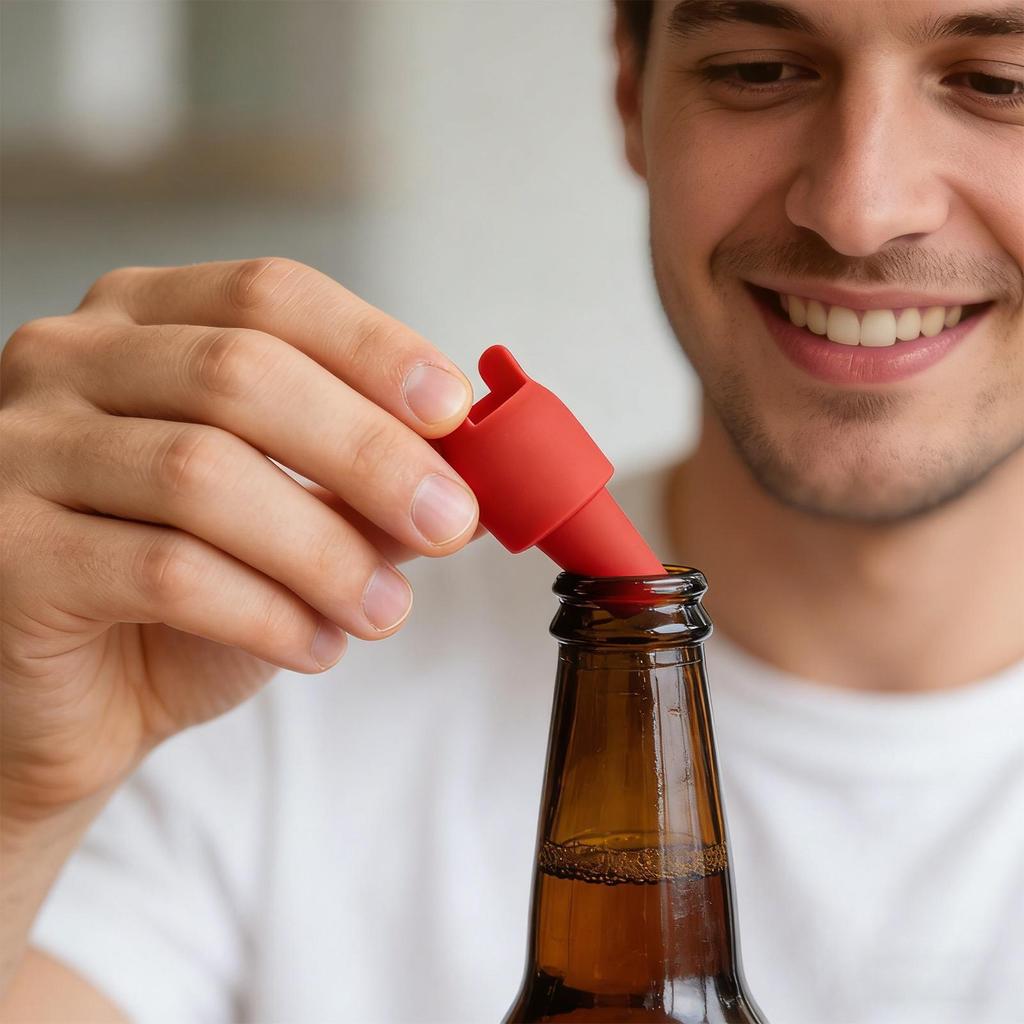 Wine Stopper Airtight Heat Resistant Reusable Topper Silicone Bottle Stopper for Champagne Kitchen Bar Christmas Stocking