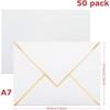 50 Pack 4x6/5×7 Inch Envelopes Self Seal for Invitations with Self-Adhesive A6/A7 Envelopes Self Seal for Weddings Invitations