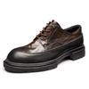 Herren Freizeitschuhe Frühling Sommer Leder Plateau Business Schuhe Grün Vielseitig Atmungsaktiv Trend Kleine Lederschuhe Schnürschuhe