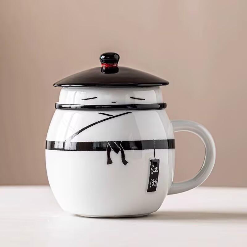 Creative Guochao Fengshui Cup Cute Panda Tea Separation Cup High Value Cup With Lid Practical Gift