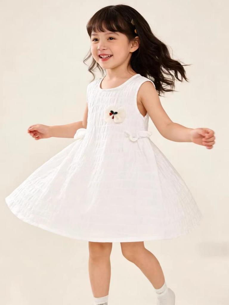 Baumwoll-Ärmelloses Sommerkleid für Mädchen - Atmungsaktiver Prinzessinnen-Stil