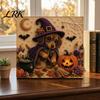 Halloween Puppy Witch Decor Faux Pearl Painting Kit, Ghost 3D Art Craft Stress Relief for Adults Beginners, Home Wall Decor, DIY Gift Cute Party