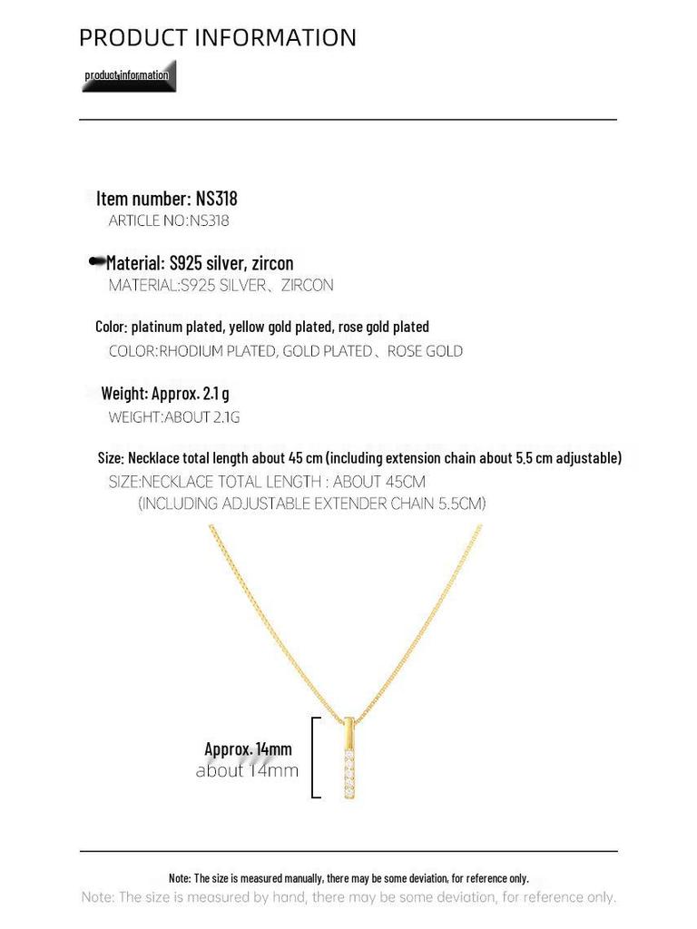 Koreanische Leichte Luxus Zirkon Anhänger Halskette: S925 Sterlingsilber Schlüsselbeinkette, Schlichtes Modedesign