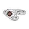 Granat Zwei - 925 Stein Bypass Ring - 925 Sterling Silber