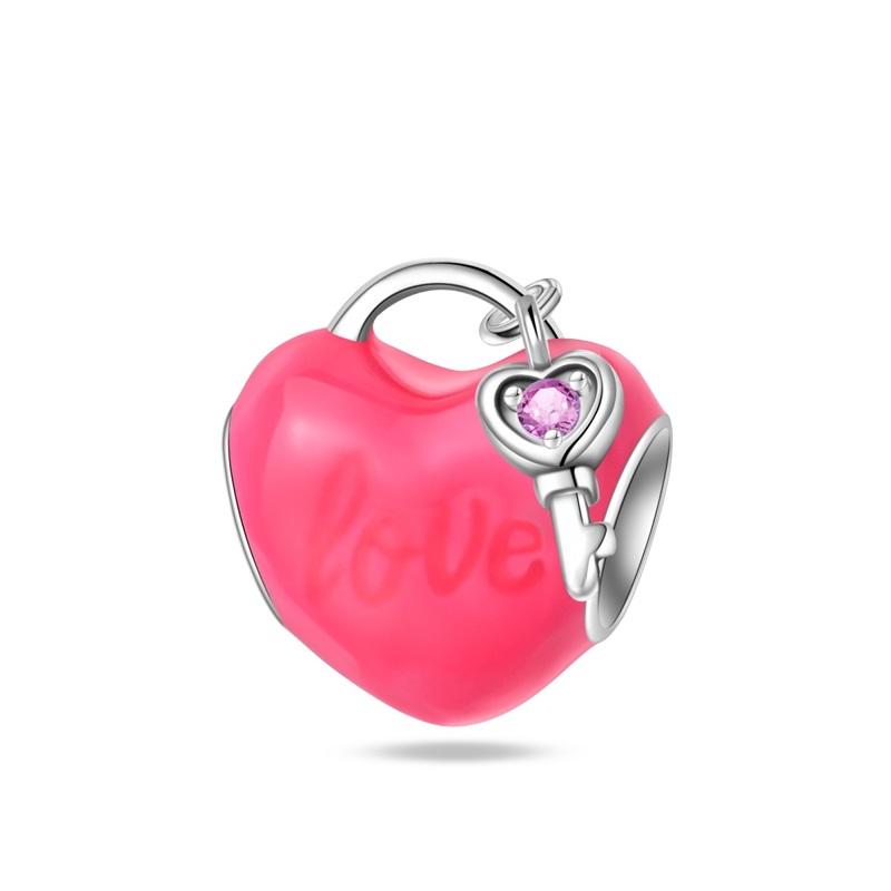 

Authentic copper Charm Bead Charms Luxury Heart Lock Infinite Love Bead Charms Compatible With Bracelets Diy Women Making Delicate Gift