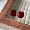 Old White Ankara Red Love Stud Earrings Femininity High-End Earrings Simple And Versatile Earrings
