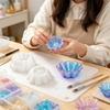 Silikonform mit Blumenrändern und tiefen Hohlräumen, geeignet für Gips und Handarbeiten