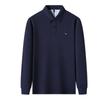 Men's Long Sleeve Turn-Down Collar Polo with Casual Embroidery