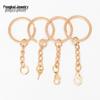DIY Jewelry Accessories: KC Gold Four-Section Chain Keyring for Handmade Keychains