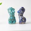 Resin Art Sculpture Of Female Figure With Natural Water Crystals For Desk Display