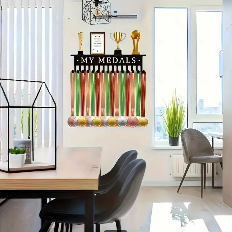 Metal Medal Display Wall-Mounted Trophy Storage Holder Medal Hanger Perfect For Sports Achievements Honorary Medals And Gifts