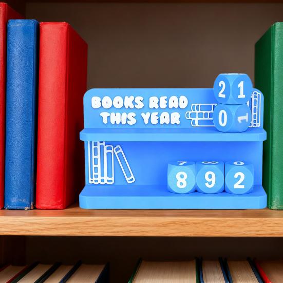 Reading Counter Bookshelf Decor Book Read This Year Ornament Yearly Reading Record Reading Challenge Tracker Gift for Book Lovers