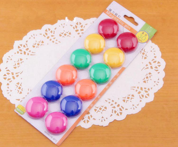 

30 мм цветная магнитная пряжка для белой доски - пластиковый магнит на холодильник для обучения/офиса (Круглый)