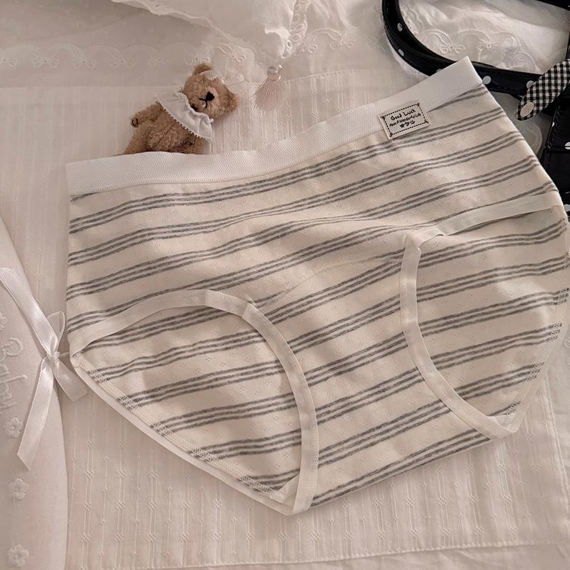 Slip a triangolo da donna per primavera e autunno, in cotone vintage, con cavallo esteso, antibatterici, a vita media