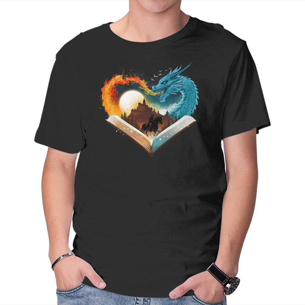 Unisex Crew Neck T-Shirt Book Of Brave Heart Graphic Short Sleeve Casual Tee