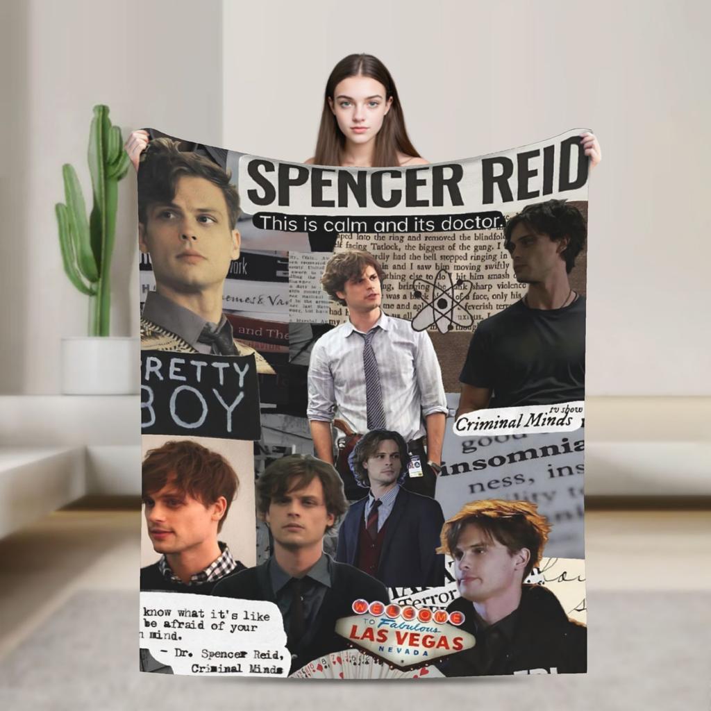 Soft Blanket Travel Criminal Minds Spencer Reid  Throw Blanket  Flannel Bedspread For Outdoor Graphic Sofa Bed Cover