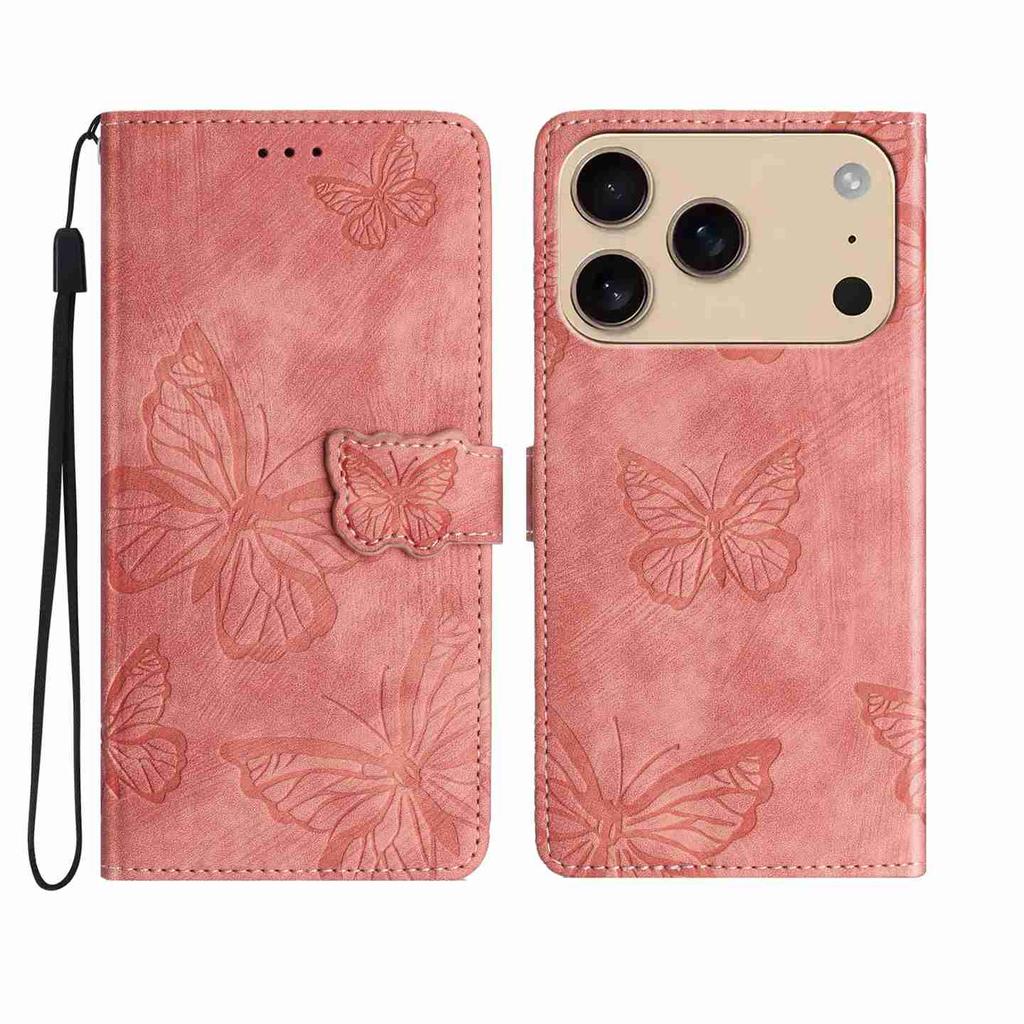 For iPhone 7 8 XS 11 12 13 14 15 16 17 Series Faux Leather Wallet Case with Butterfly Design,Card Slots & Shockproof Protection