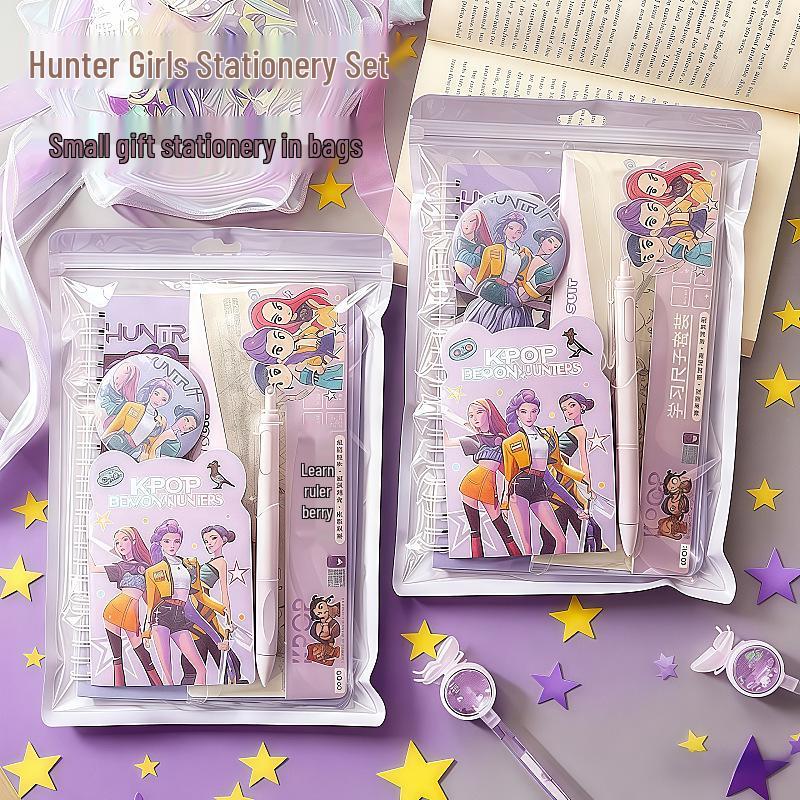 Demon Hunter Girl Group Stationery Set: Practical Gifts & Rewards for Primary Students