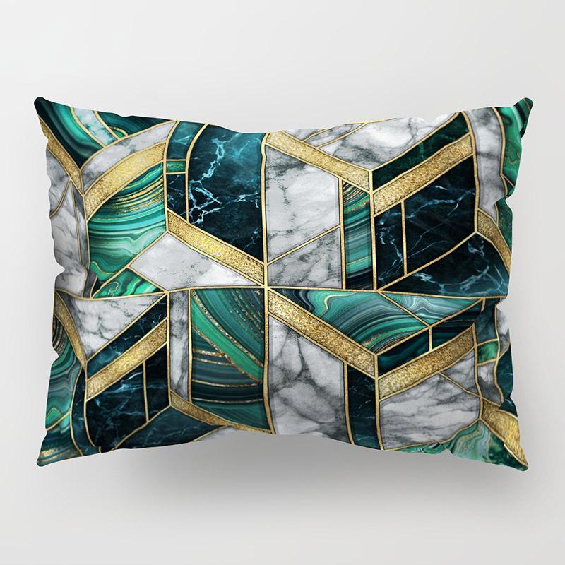 

Geometric Pattern Single-sided Pillowcase Living Room Sofa Cushion Cover Polyester Pillowcase Office Waist Cover 50 * 30Cm without pillow core