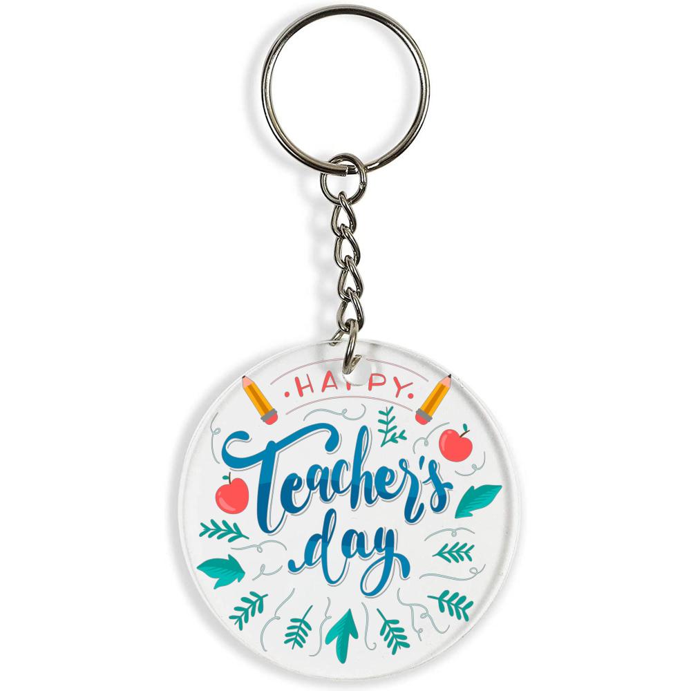 Happy Teachers Day Best Acrylic Ring Alphabet Keyring Ornaments Acrylic Key Chains Original and Practical Teacher's Gift