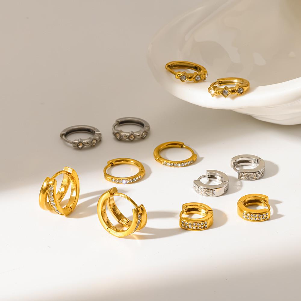 Geometric Stainless Steel Earrings For Women With Gold Plating Elegant Jewelry For Casual Wear