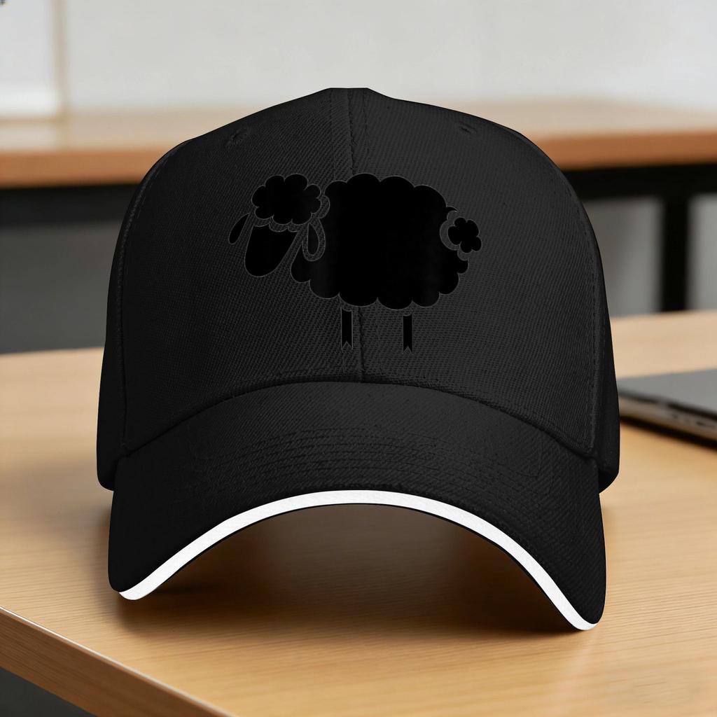 Black Sheep Silhouette Design Sun Baseball Cap Summer Unisex Adult Custom Logo Trucker Hat Sunscreen Streetwear Snapback Cap