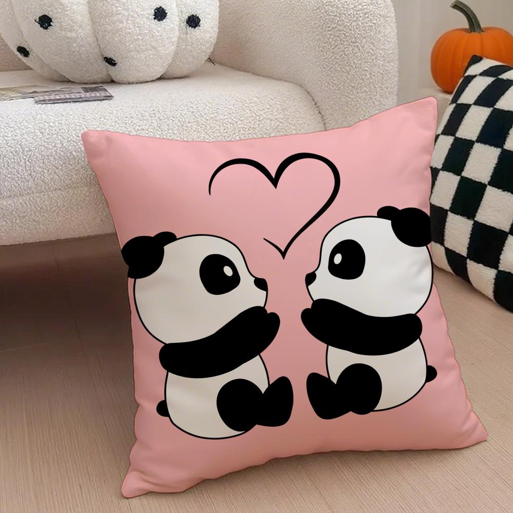 Lovely Cute Chinese Animal Art Panda Cushion Cover Throw Pillow Cover Hidden Button Durable Polyester Chair Cushion