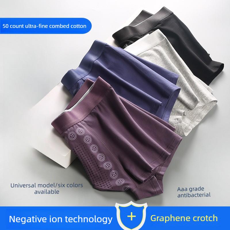 Herren Baumwoll-Slip für Frühling und Sommer, einfarbig, mittlere Leibhöhe, atmungsaktiv