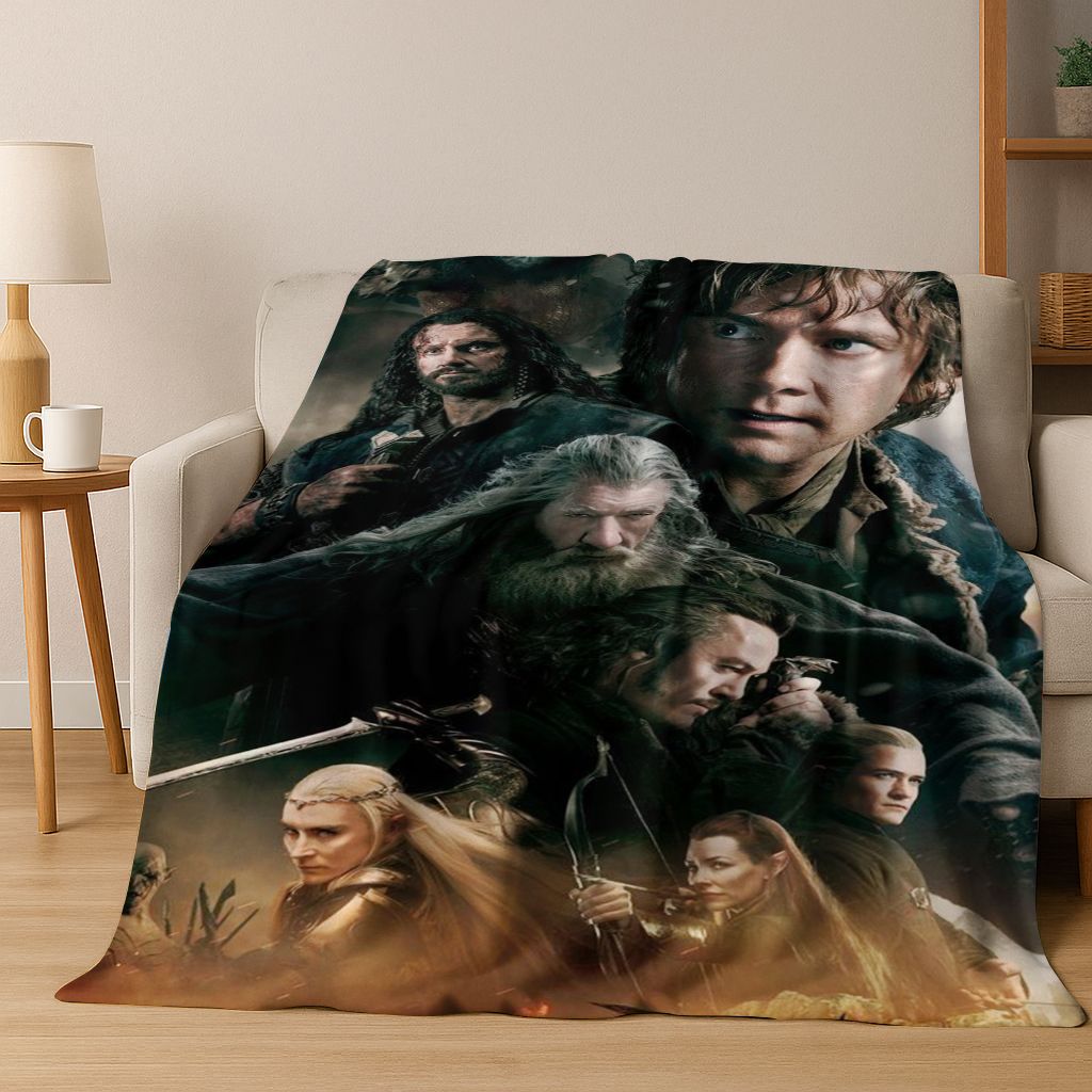 Classics L-Lord of The Rings H-Hobbit Movie Flannel Blanket,Warm and Cozy Soft Throw Blanket for Home Bedroom Bed Sofa Cover Kid