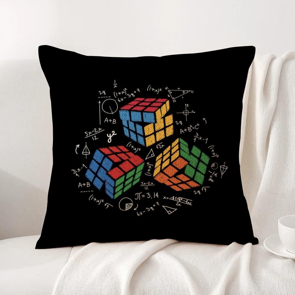 Game RRubik CCube Cushion Cover Natural Linen Organic Fabric DoubleSided Printing Sofa Home Decor Breathable Bed Pillow