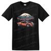Vintage Auto Berglandschaft T-Shirt Retro Auto Grafik T-Shirt Abenteuer