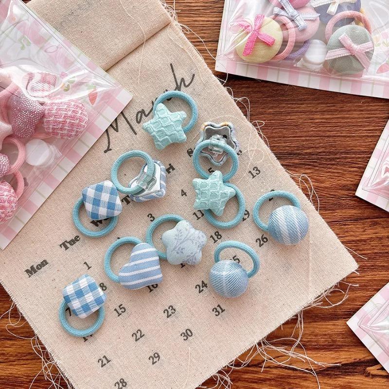 5/10 Stück Kinder Kleine Gummibänder Herz Schleife Mini Mädchen Haarseile Bänder Baby Mädchen Süße Haarbänder Kopfschmuck