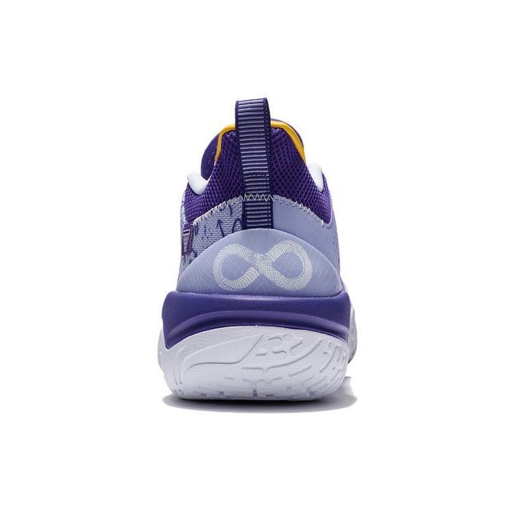 Li Ning Cold Blood Shock Absorption Non-Slip Wear-Resistant Low-Top Basketball Shoes Men Sneakers Purple Yellow ABPS007-5