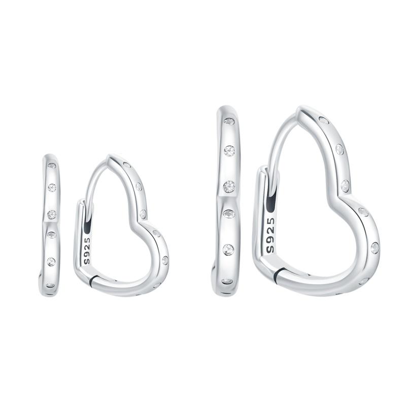 New 925 Silver Hoop Earrings Gold Silver for Women Pearl Zircon Round Simple Earrings Jewelry Women Birthday Gifts