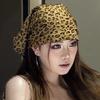 Vintage Leopard Print Headscarf Satin Thin Edge Small Square Scarfs Head Band Women Y2K Spicy Girl Neckerchief Hair Accessories