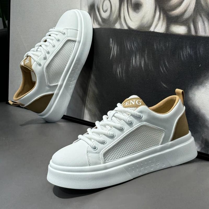 Fashion Original mens sneakers Fashion Comfortable Hiking shoes Summer Hollow mesh breathability Leisure flat white Shoes masculi