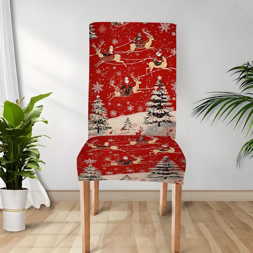 Christmas Decoration Stretch Covers Chair Cover Dining Room Office Banquet Chair Protector Elastic Material Armchair Cover M035