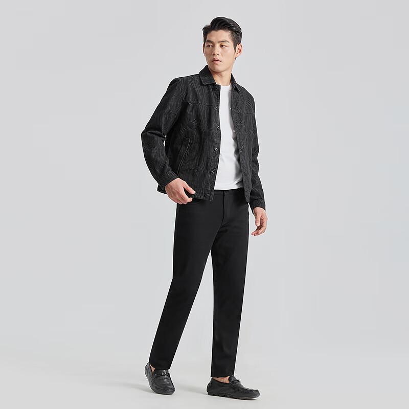 Lilang Men's Spring 2025 Jacquard Cotton Denim Jacket