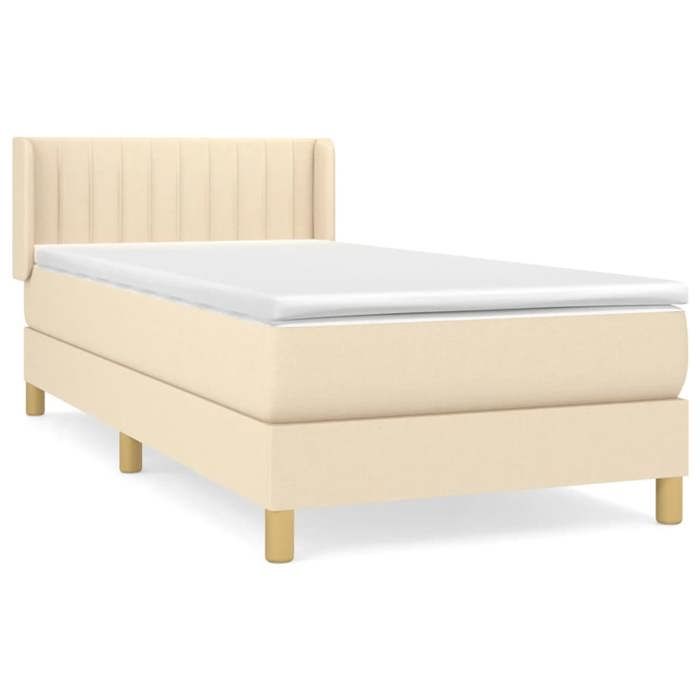 Maison Exclusive - Sommier à lattes de lit avec matelas Crème 80x200 cm Tissu