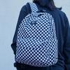 Vans Classic Checkerboard Logo Zip Backpack Unisex Backpacks Black White VN0A5KI1Y28