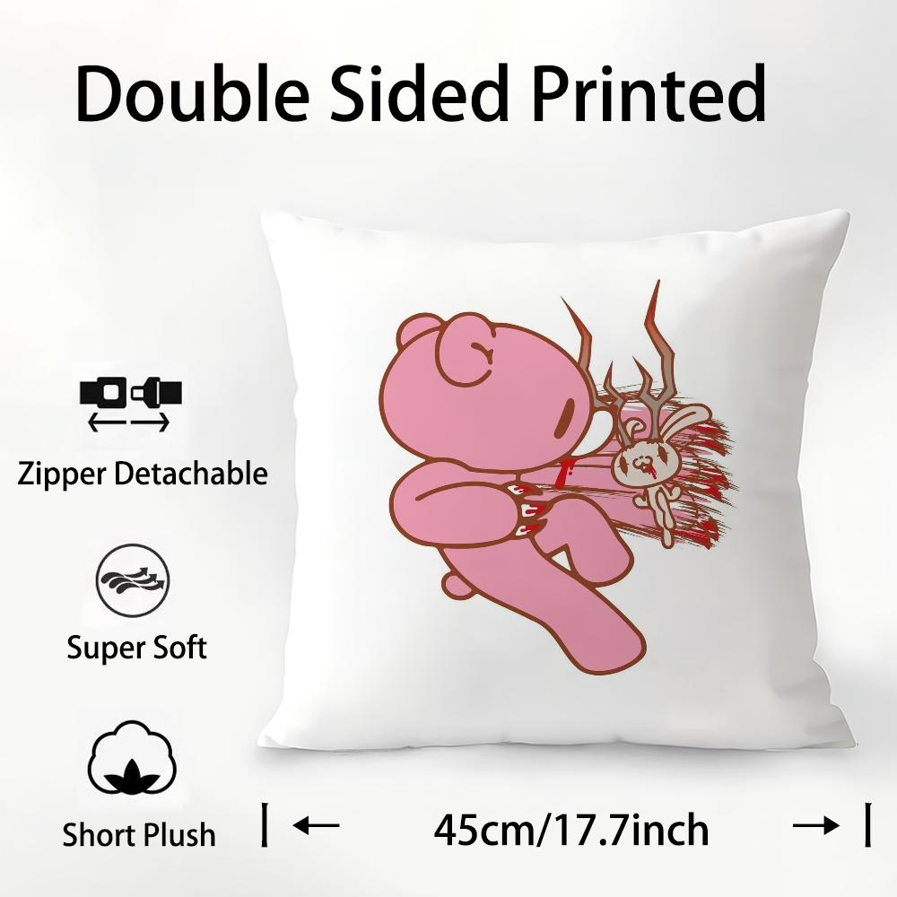 Cartoon G-Gloomy Bear Pillow Case Plush Fabric Soft Double Sided Print Sofa Cushion Cover Throw Pillow Covers
