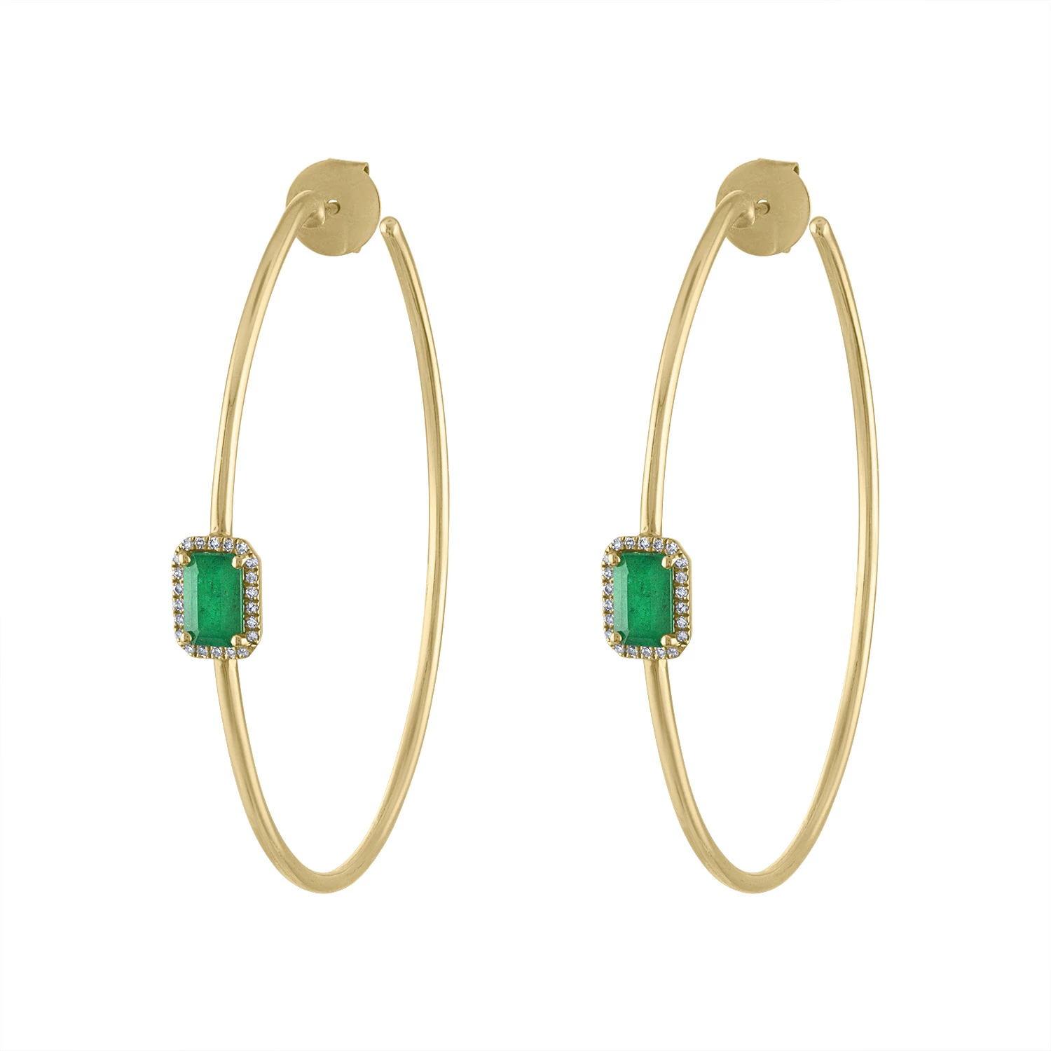 2026 New Arrival Big Hoop with 5A Cubic Zirconia Square Turquoise Delicate Hoop Earring for Women
