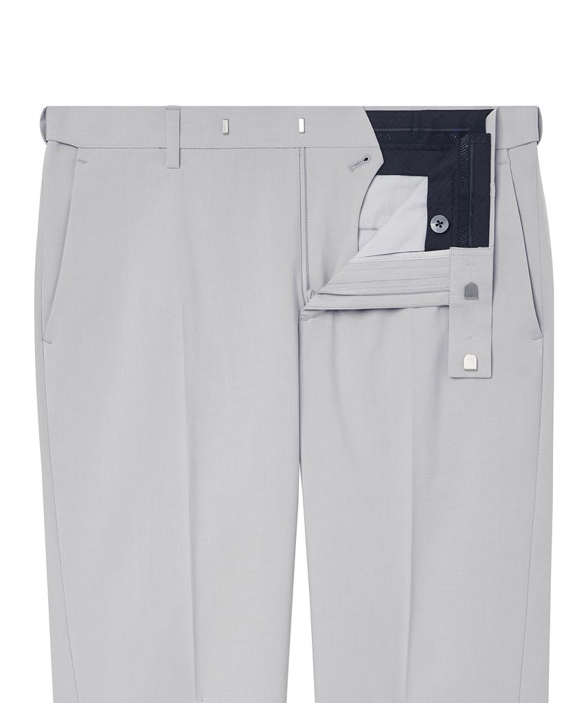 MUSINSA STANDARD [Cooltandard] Semi-Wide Hidden Banding Slacks [Light Gray]
