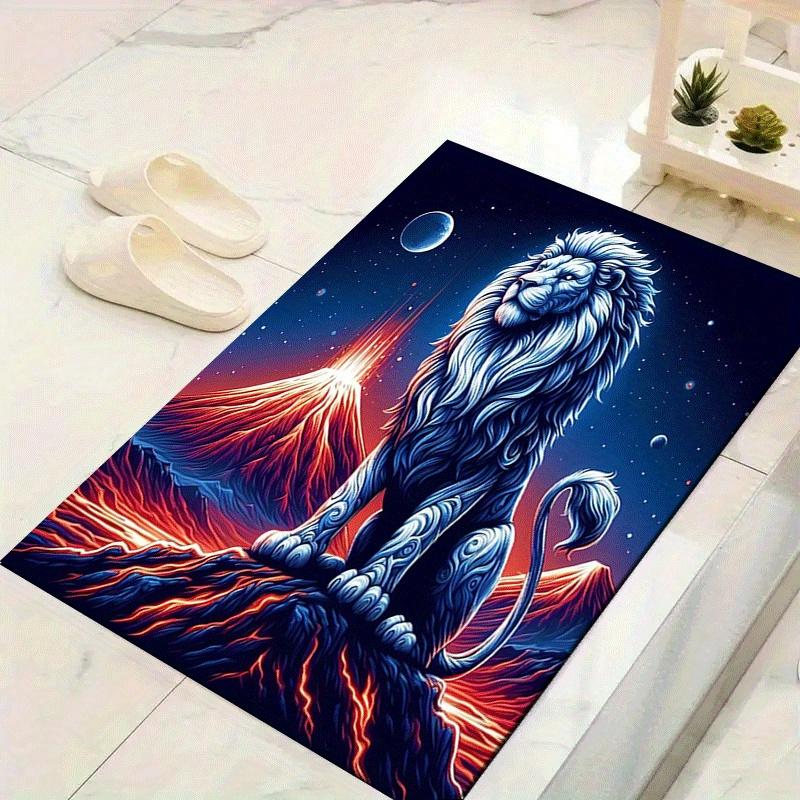 

1pc Lonely lion Print, Design Indoor Area Rug, Soft, Anti-Slip, and Durable Gaming Room Decor for Bedroom, Living Room, and Exercise Rugs, P 60cm by 90cm
