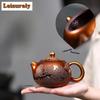 320ml Yixing Purple Clay Teapots Handmade Xishi Pot Raw Ore Stone Red Mud Conch Roasting Gold Sand Kettle With Infuser Zisha Tea