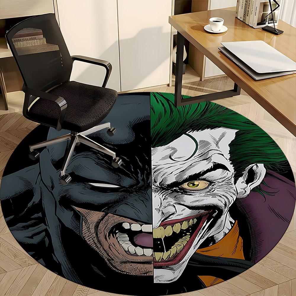 1pc Batman Joker Office Round Area Rug, Under Office Chairs Bedroom Living Room Home Decor, Room Deco, Available in Various Sizes