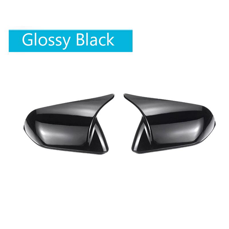 

1 Pair Side Mirror Covers for Ford Mustang 2015-2025 Horn Style ABS Plastic Glossy Black Car Exterior Accessories