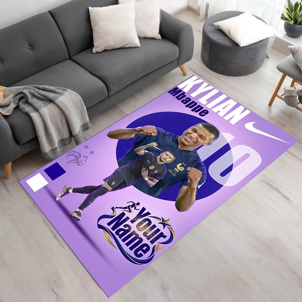 Mbappé Customizable Name Carpet Design for Foyer Study room Dormitory Hallway Antislip Carpet Anime Office Decor Best for Christmas